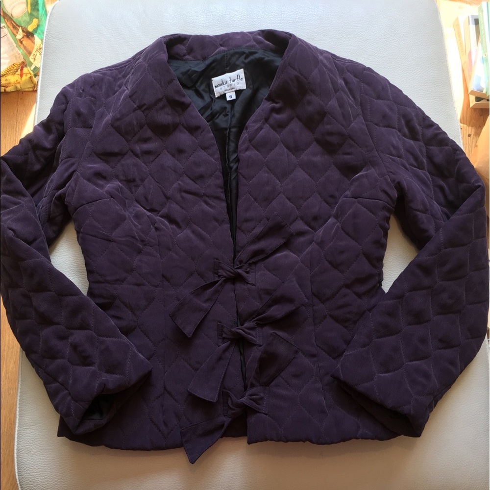 Monika Turtle Tie Front Puff Quilted Coat